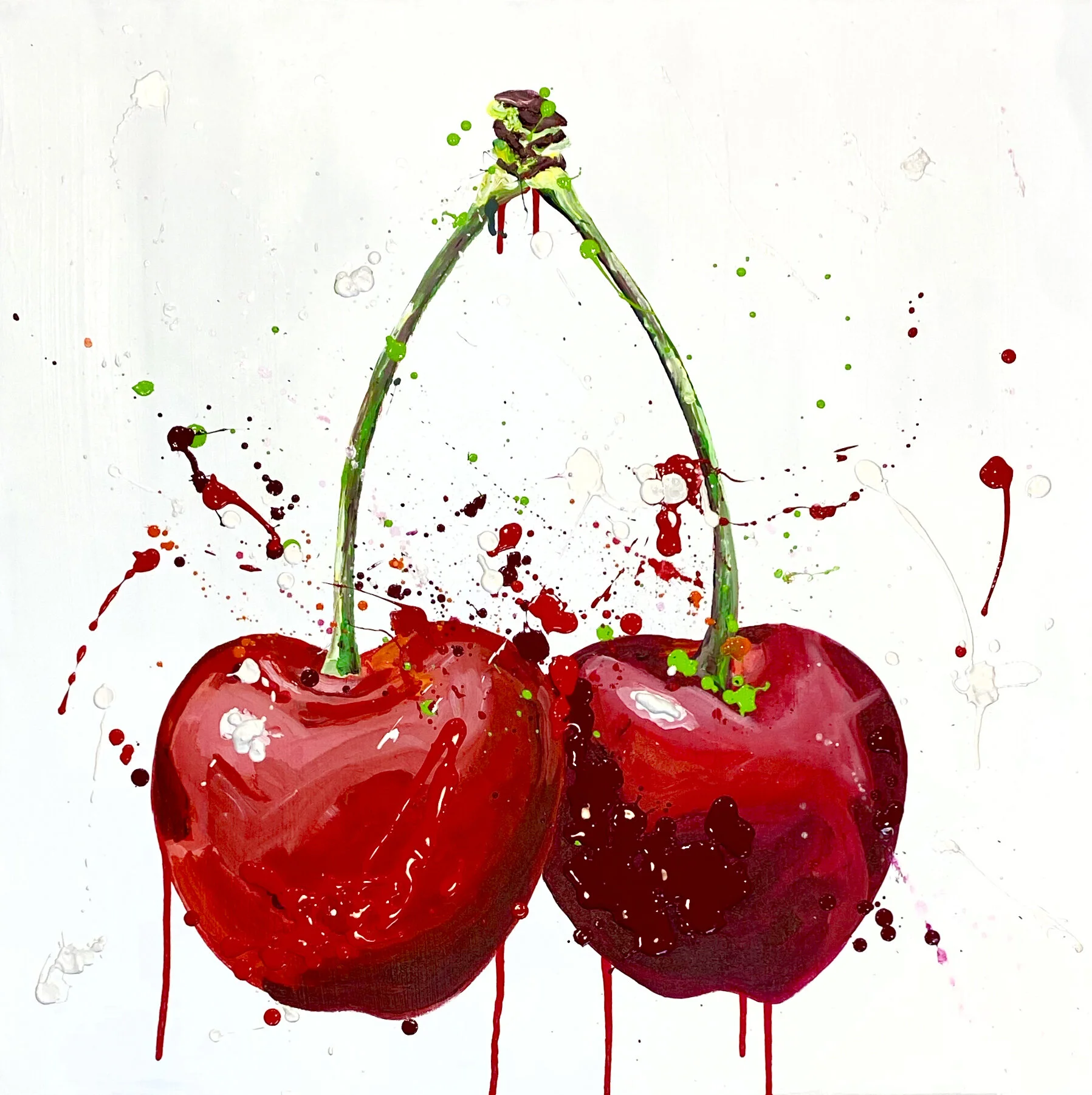 Seeing Double Wild Cherries 30 x 30 — WILD CHERRY ART
